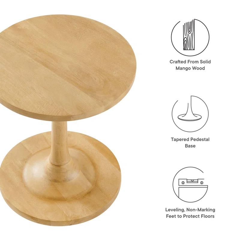 Modway Modway Lina Solid Wood Pedestal End Table