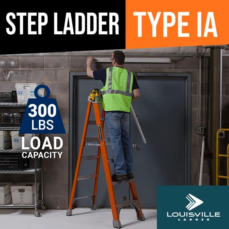 Louisville Ladder 4 ft. Fiberglass Step Ladder, 300 lbs. Load Capacity Type IA Duty Rating