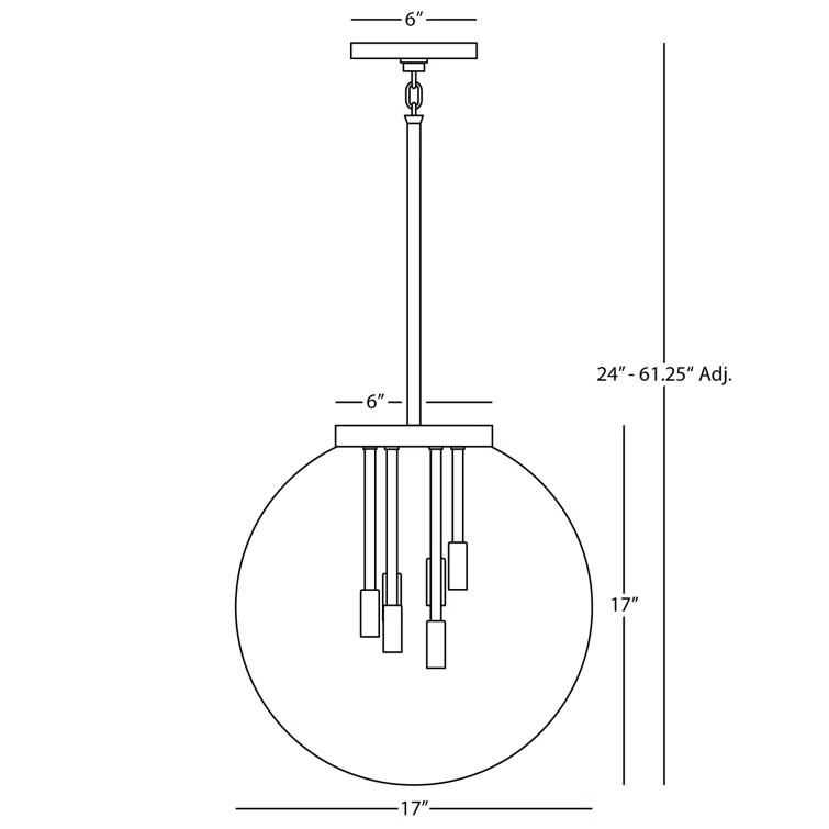 Robert Abbey Zoltar 6 - Light Dimmable Globe Chandelier