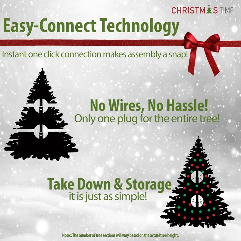 Christmas Time Christmas Time Greenland Pine Artificial Christmas Tree with Dual Multicolor & Warm White LED Lights