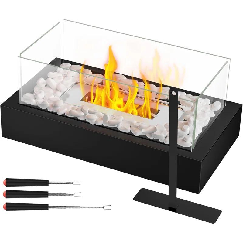 Tabletop Fire Pit, Portable Smores Maker Kit Indoor/Outdoor Mini Small Fireplace Tabl