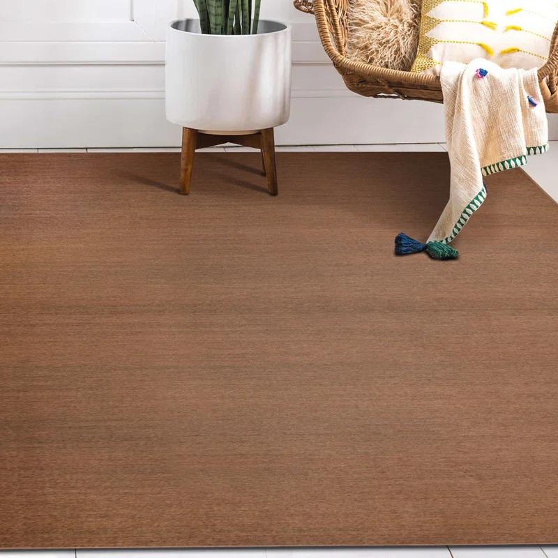 My Magic Carpet Solid Espresso Flatweave Indoor / Outdoor Rug