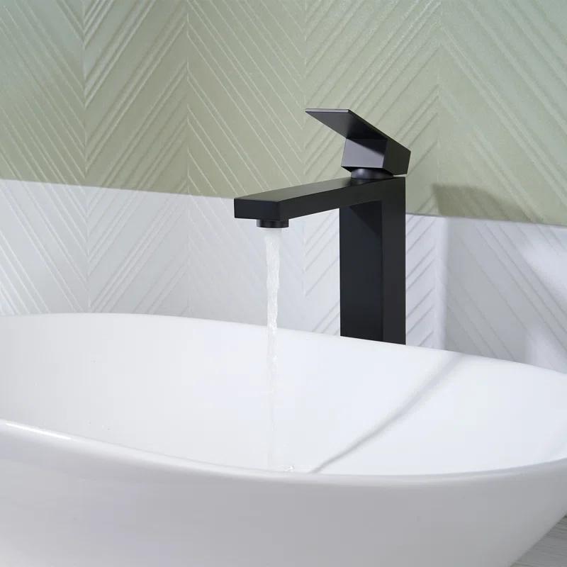 High Arc Single Handle Single Hole Bathroom Faucet With Drain Kit