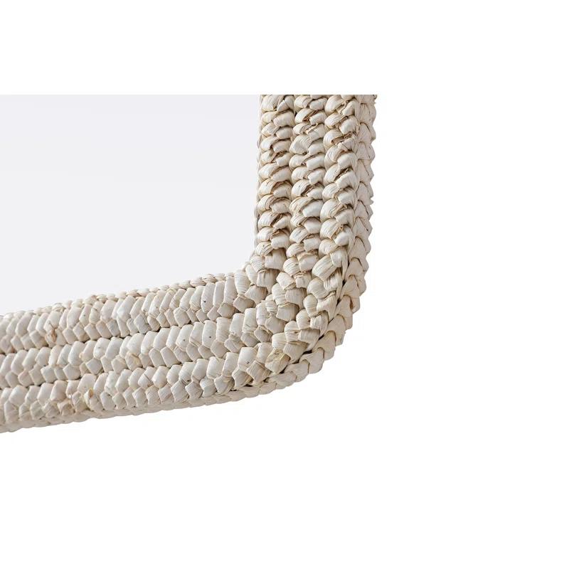 Beachcrest Home™ Dennard Arch Cornhusk Mirror in Linen White
