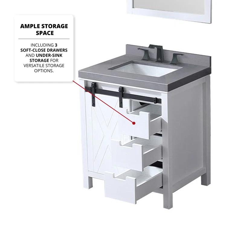 Lexora Marsyas 30 in W x 22 in D Single Bath Vanity