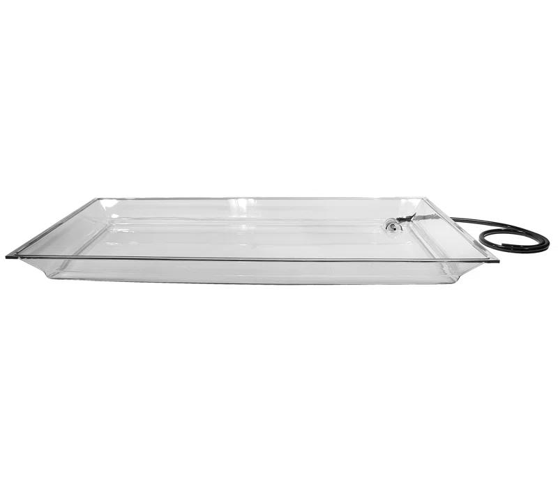 Cal-Mil Clear Acrylic Rectangular Ice Pan with Drainage Hose For Ice Housing