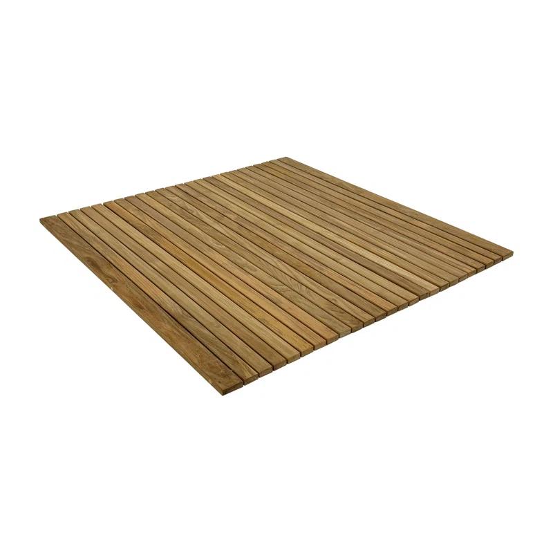Nordic Style Nordic Style Teak Natural Shower And Bath String Mat With Rubber Footing 30″ X 30″