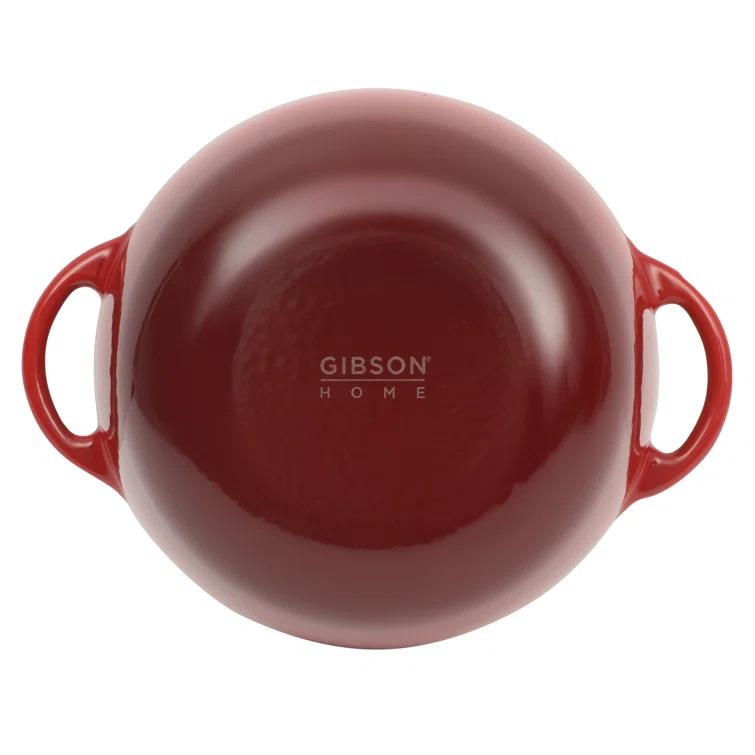 Gibson Home Gibson Home Addlestone 2.65 Quart Enamel Cast Iron Dutch Oven - Red