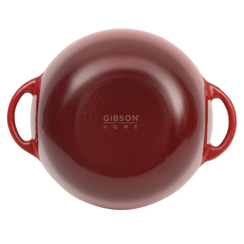 Gibson Home Gibson Home Addlestone 2.65 Quart Enamel Cast Iron Dutch Oven - Red