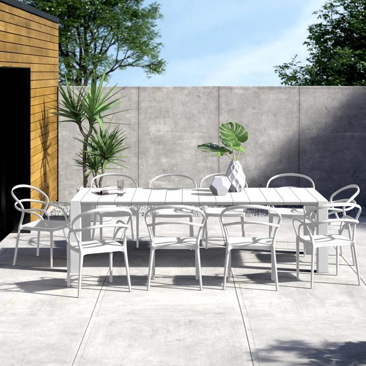 Comet 39.37'' Rectangular 10 - Person Outdoor Dining Set