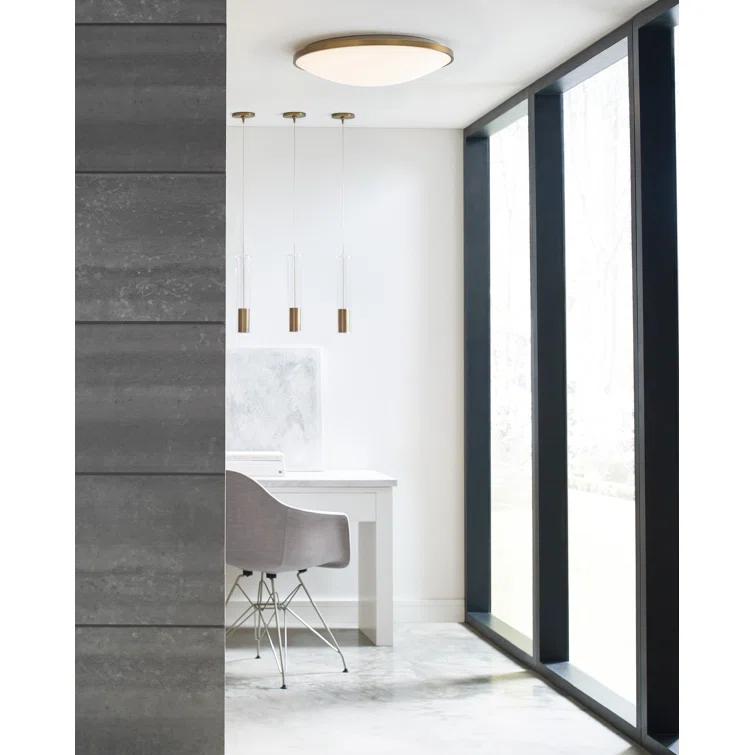 Mini Island Aged Brass LED Glass Pendant by Sean Lavin
