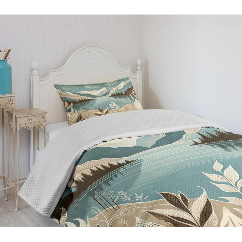 Ambesonne Floral Coverlet Set
