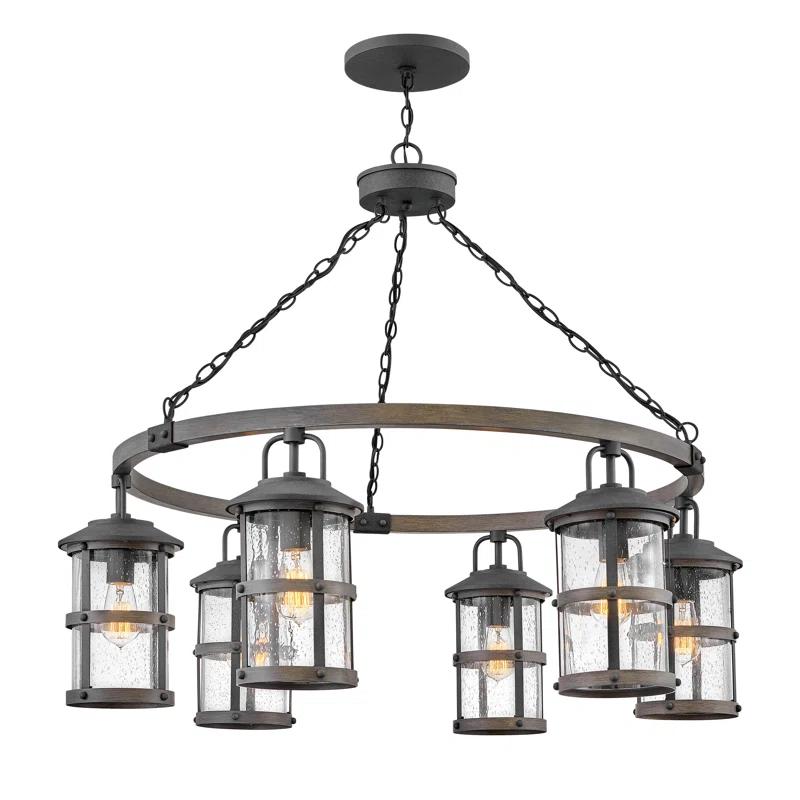 Hinkley Lakehouse Black 6 -Bulb 32" H Outdoor Chandelier