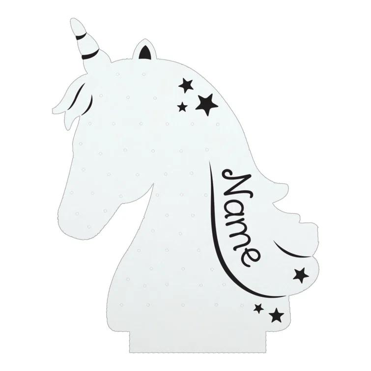 CPS Unicorn Earring Holder LED Night Light with Custom Name Laser Engraved on Acrylic Design Insert