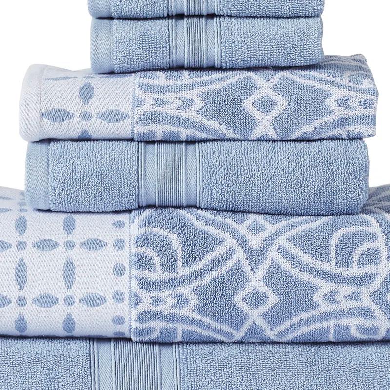 Modern Threads Modern Threads 6 Piece Set, 2 Bath Towels, 2 Hand Towels, 2 Washcloths Yarn Dyed Jacquard/Solid Towel Set Monroe