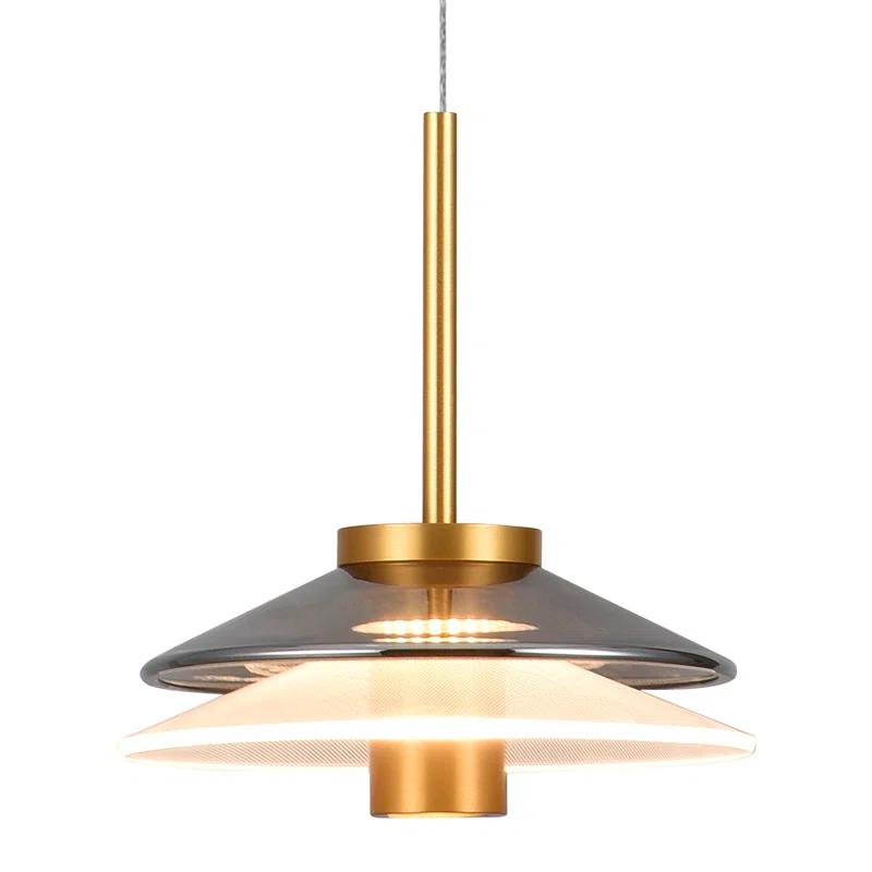 Verona 7-in 100-277V 1-Light ETL Certified Integrated LED Height Adjustable Cone Pendant Lighting
