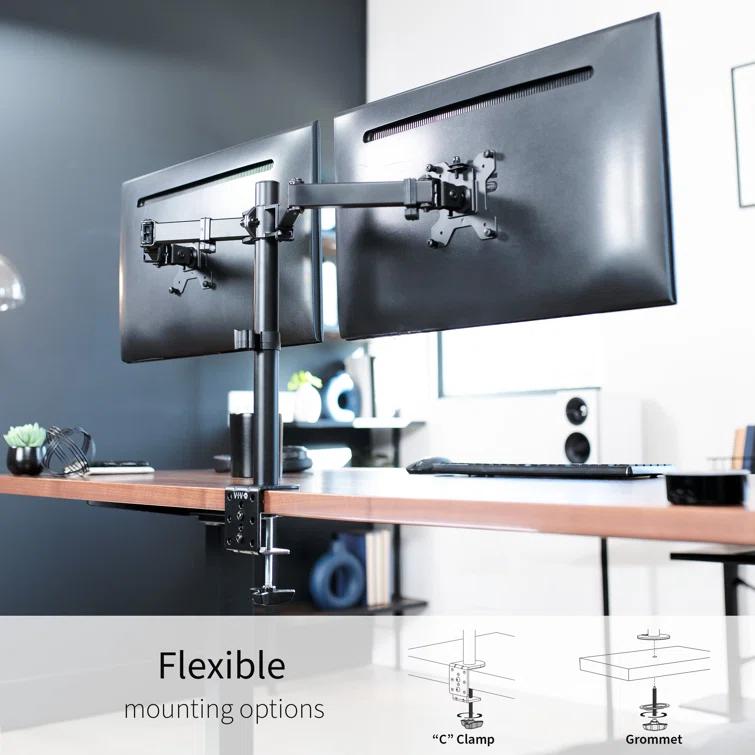 Vivo VIVO Dual Monitor Desk Mount Adjustable Stand, Fits Screens up to 30", STAND-V002 Series