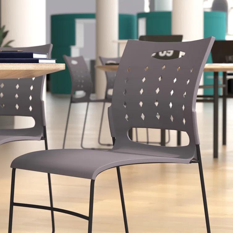 Flash Furniture 881 lb. Capacity Sled Base Stack Chair with Carry Handle and Air-Vent Back