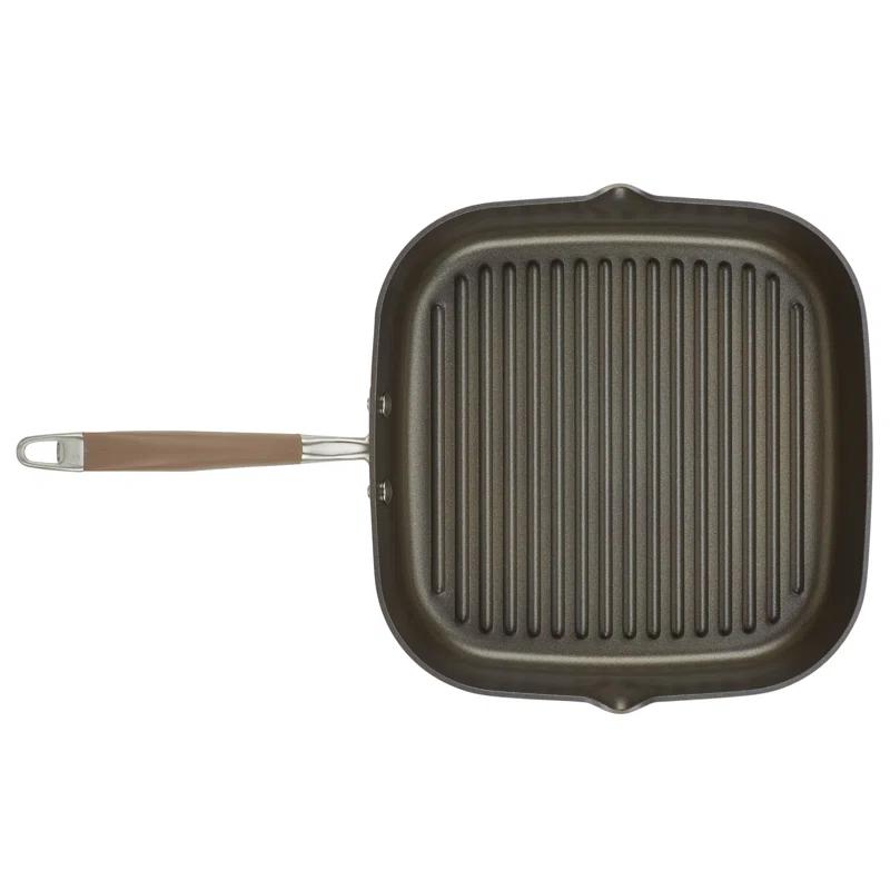 Anolon Anolon Advanced Home Hard Anodized Nonstick Deep Square Grill / Griddle Pan With Pour Spouts,11 Inch