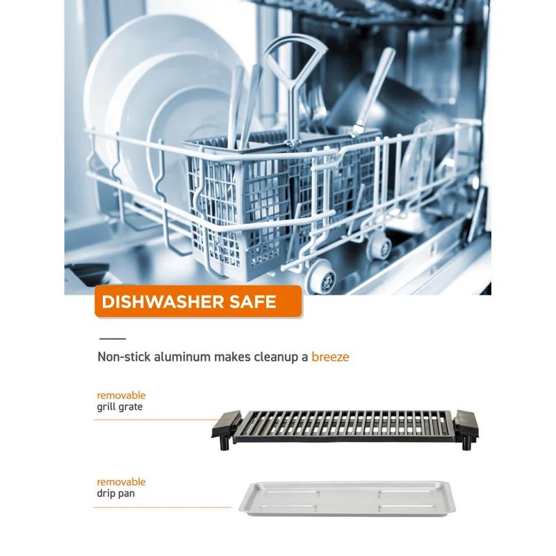 Commercial Chef COMMERCIAL CHEF Indoor Grill for Countertop Electric Grill with Adjustable Temperature Control