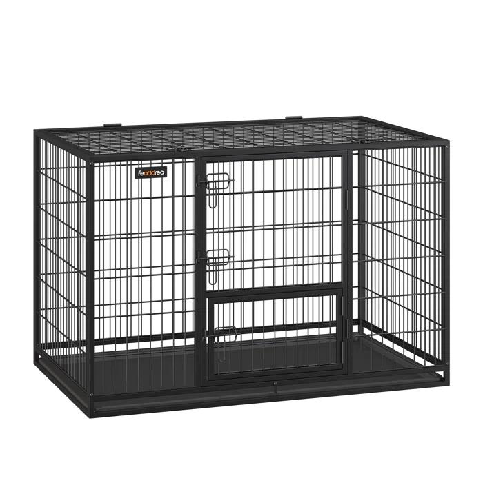 FEANDREA Heavy-Duty Dog Crate with Removable Tray