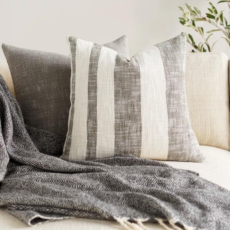 Striped Down Throw Pillow