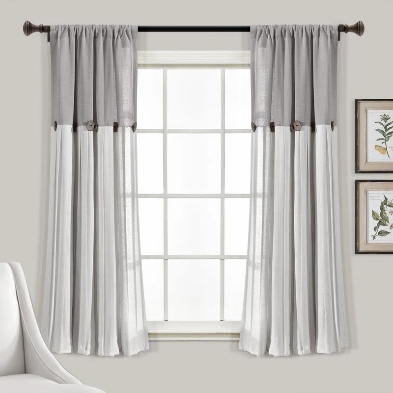 Lush Decor Semi Sheer Curtain Single Panel