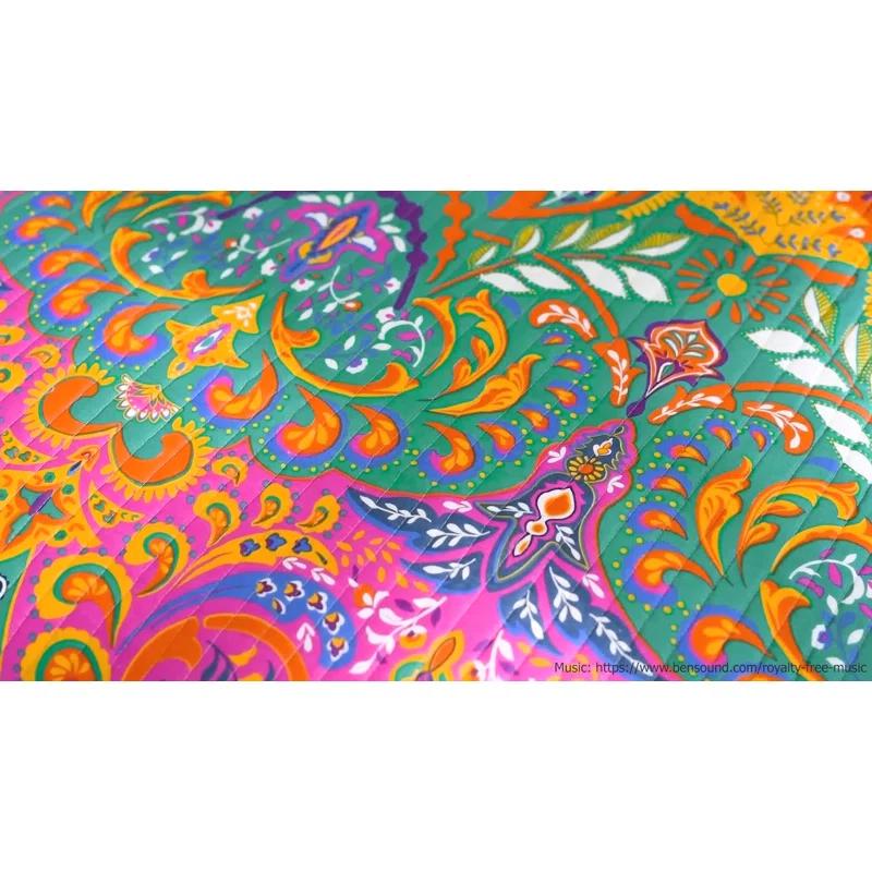 Lush Decor Boho Chic Reversible Oversized Cotton Quilt Seafoam/Red 3Pc Set Full/Queen