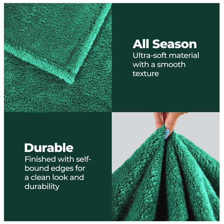 Superior Superior Solid Polyester Reversible All-Season Fleece Throws Blanket