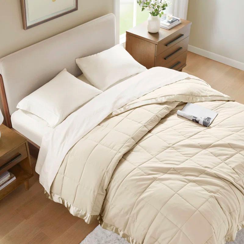 Madison Park Lightweight Down Alternative Blanket with Satin Trim