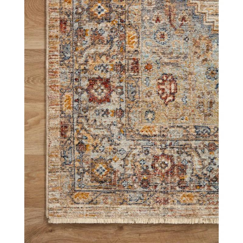 Loloi Rugs Sorrento Oriental Machine Made Power Loom Polyester Area Rug in Brown