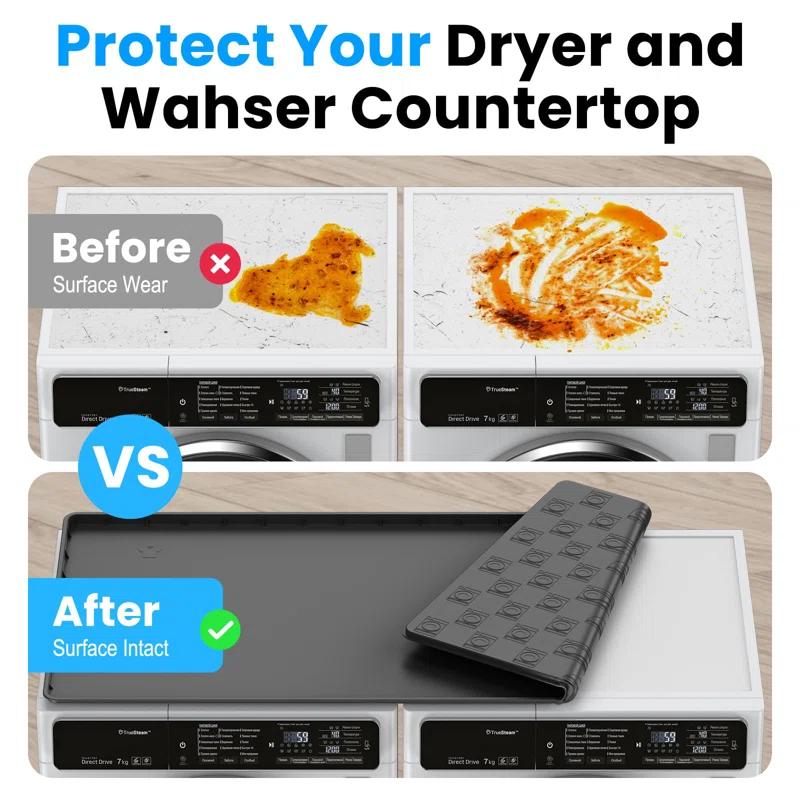 chuangyanUS Washer Dryer Countertop, 54"×26.8" Washer And Dryer Covers,Non-Slip Waterproof Washing Machine Cover Protector Top Load