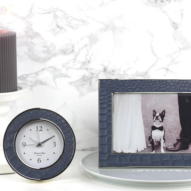 Classic Silver 5x7 Faux Croc Picture Frame