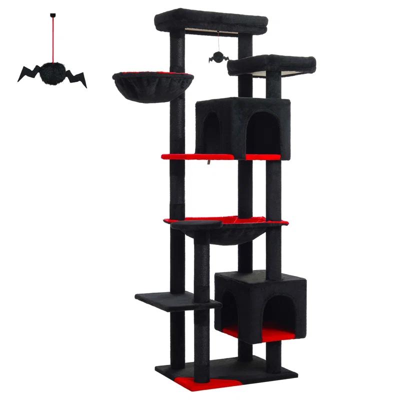 Latitude Run® 69" Tall Cat Tree Tower For Indoor Large Cats With Super Large Hammock, Scratching Posts, Condo House And Large Top Perch,Cat Bed,Cat House