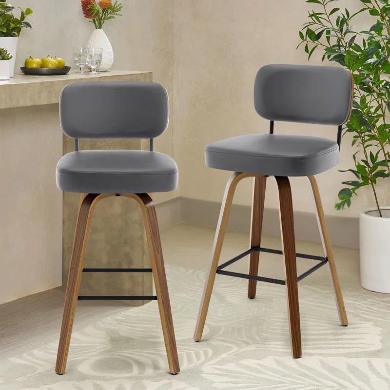 Corrigan Studio® Logreira Swivel Upholstered Counter & Bar Height Stool (Set of 2)