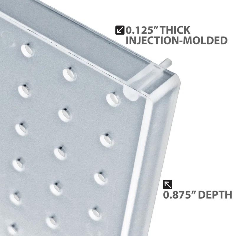Azar Displays 900940-BLK The DIY Multi-Purpose 10-Piece Pegboard Wall Organizer Kit with One Panel and Accessory Assortment (13.5"W x 22"H)