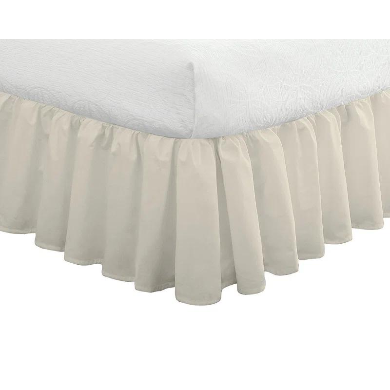 Fresh Ideas Fresh Ideas Ruffled Poplin Bed Skirt, 14" Drop Length