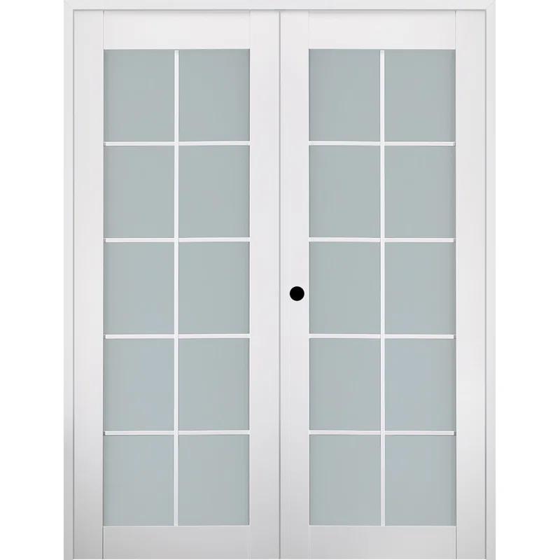Belldinni Smart Pro 10 Lite Solid Manufactured Wood and Glass Paneled French Door
