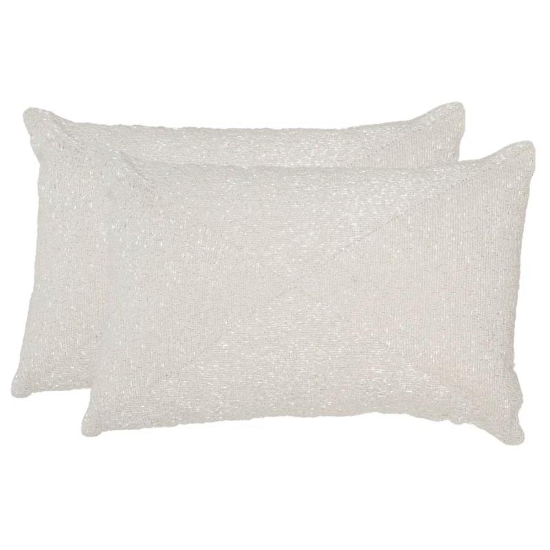 Safavieh Appliqued Feather Throw Pillow (Set of 2)