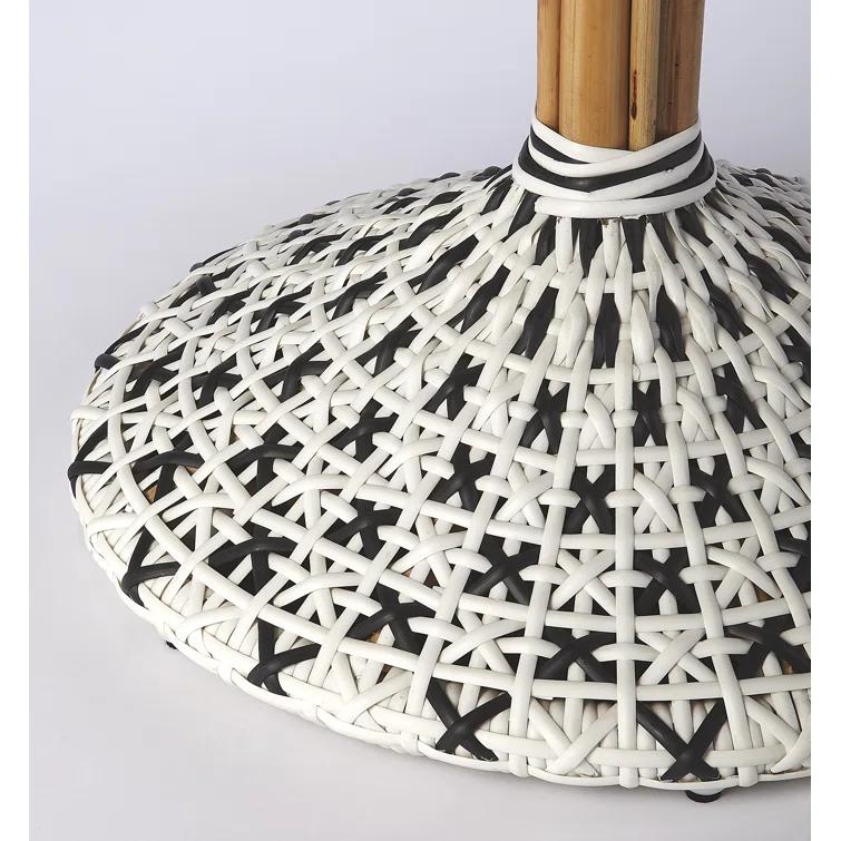 Butler Specialty Tenor Rattan Bistro Table In White And Black