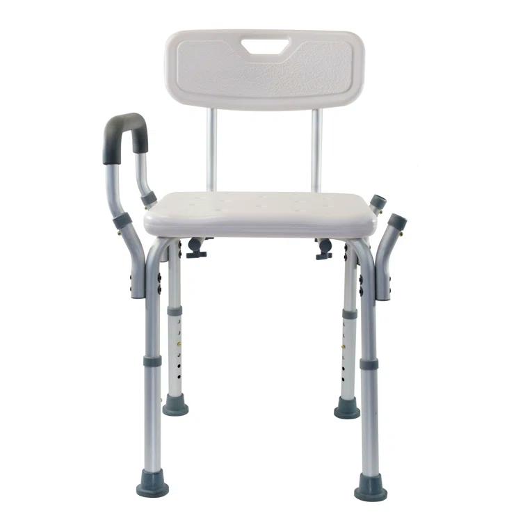 Essential Medical Supply Essential Medical Supply Height Adjustable Shower and Bath Bench with Padded Arms, Contoured Back and Textured Shower Chair Seat B3011