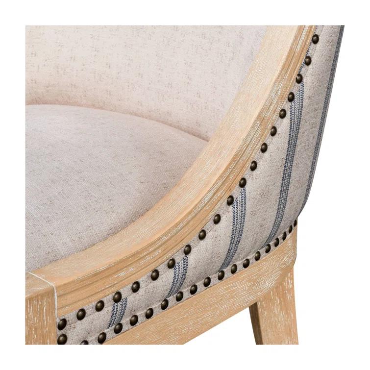 Martha Stewart Martha Stewart Elmcrest Wood Upholstered  Dining Chair with Nailhead Trim