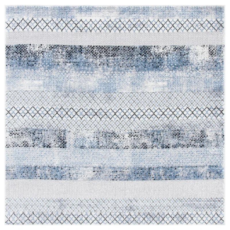 Mistana™ Adames Geometric Gray/Light Blue Area Rug