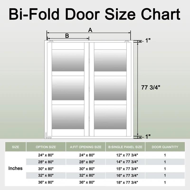 EASELIFE Frosted Glass And Solid Manufactured Wood Bi-Fold Door With Installation Hardware Kit