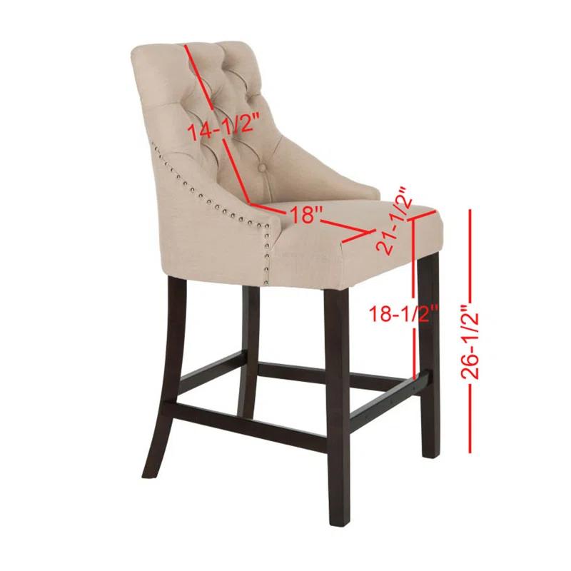 Rosdorf Park Balyon Upholstered Counter Stool with Solid Wood Frame (Set of 2)
