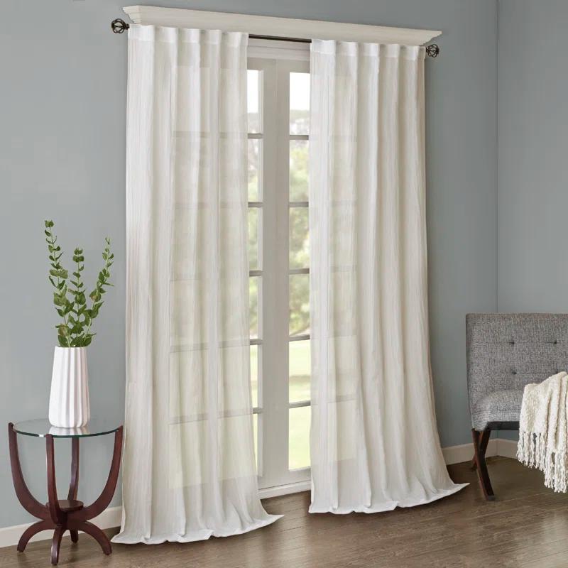 Harper Solid Crushed Curtain Panel Pair