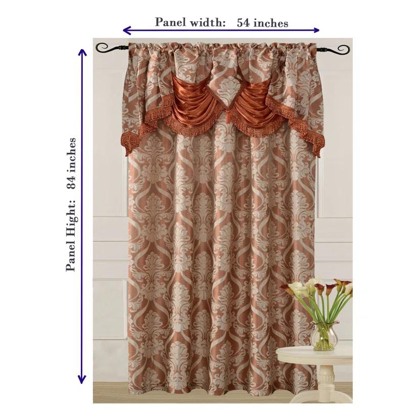 Venice Collections Polyester Room Darkening Curtain Single Panel