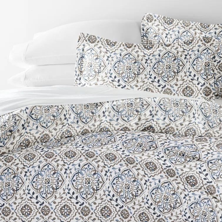 Becky Cameron Patterned Ultra Soft 3 Piece Duvet Cover Set - Serenity