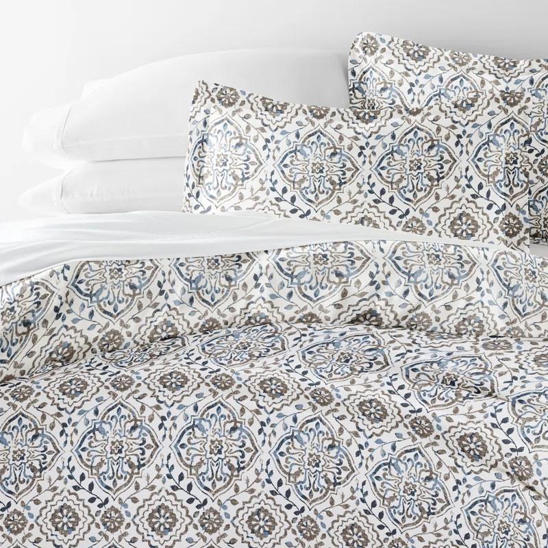 Becky Cameron Patterned Ultra Soft 3 Piece Duvet Cover Set - Serenity