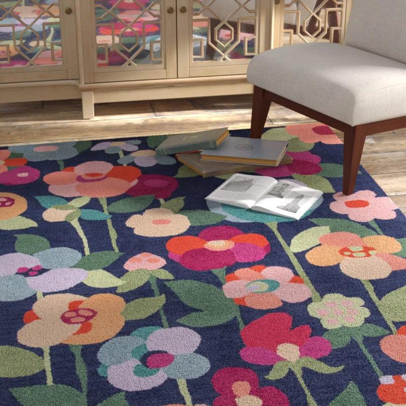 Floral Tufted Wool Rug